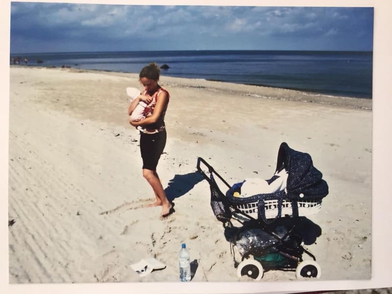 Lisa with her baby