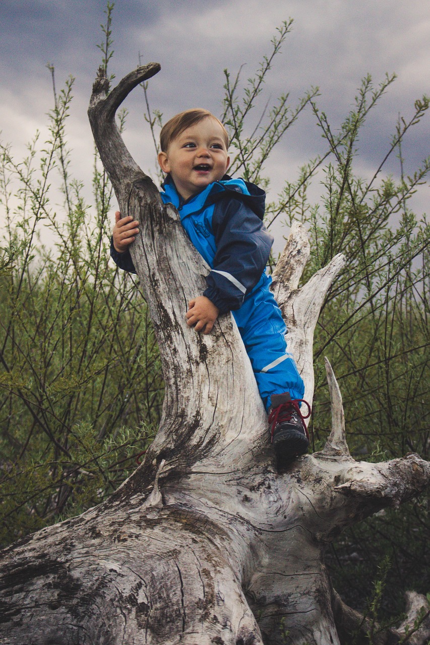 Child climbs